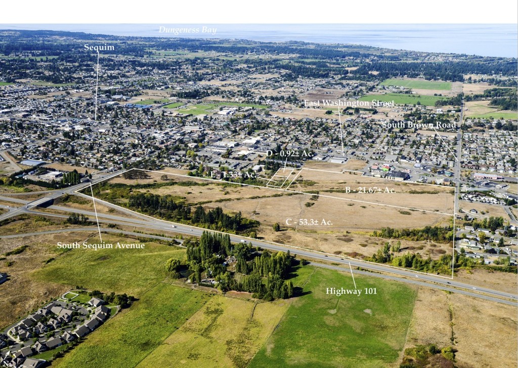 Mark Burrowes, co-owner of Bell Creek Village, a 77-plus acre property along Sequim Avenue, said he&rsquo;s auctioning off the property for personal reasons but he&rsquo;s optimistic a sale will go through. &ldquo;It&rsquo;s a great piece of property,&rdquo; he said. &ldquo;Whoever comes in, I&rsquo;m sure will be a good fit for Sequim.&rdquo; (Realty Marketing Northwest)