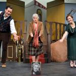 Actors Randy Powell, Valerie Lape and Ginger Moore pay tribute to author Agatha Christie in &ldquo;Something&rsquo;s Afoot,&rdquo; a parody of her work. (Matthew Nash/Olympic Peninsula News Group)