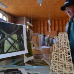 John Kumparak, vice president of the North Olympic Peninsula Railroaders, stands by the club&rsquo;s replica of the Johnson Creek Trestle. As they work on it, club members say they are using individual photographs to ensure authenticity. (Matthew Nash/Olympic Peninsula News Group)