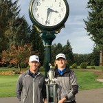 Bill Shea/Cedars at Dungeness                                Broadmoor Golf Club&rsquo;s professional Tim Feenstra, left, and Walla Walla Country Club pro Brady Sharp teamed to shoot rounds of 60 and 62 to win the 47th annual Pro-Pro Tournament held recently at Cedars at Dungeness in Sequim.