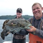 Puget Sound Anglers Puget Sound Anglers member Bob Keck, left, and Excel Charters captain Tom Burlingame display a cabezon caught during a recent fishing trip. Burlingame will speak at Thursday&rsquo;s Puget Sound Anglers meeting in Sequim.