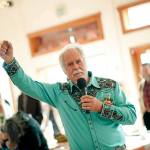Doug Milholland, a local activist with the Jefferson County Stand with Standing Rock group, participates in an event last weekend to benefit the Dakota Access Pipeline protesters in North Dakota. (Jen Lee Light)