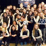 Jay Cline/for Peninsula Daily News The Peninsula College women&rsquo;s soccer team was feted by Peninsula College at The Pirate Union Building after winning the Northwest Athletic Conference championship over the weekend for the program&rsquo;s third title in six seasons. The women went 19-1-1 this season and beat Highline 1-0 in the 103rd minute in double overtime on a goal by Bri Vallente. As part of the celebration, coach Kanyon Anderson, standing at left, had his head shaved by the team.