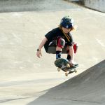Max Stanford, 9, skateboards at the Sequim skate park on Sunday. (Jesse Major/Peninsula Daily News)