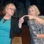 Florence Ungar, portrayed by Janet Lucas, left, and Olive Madison, portrayed by Lynne Murphy, right, on Tuesday will square off in the female version of &ldquo;The Odd Couple&rdquo; written by Neil Simon. (Robert Bronsink)