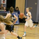 Steve Mullensky/for Peninsula Daily News                                Chimacum&rsquo;s Jada Trafton drives downcourt against North Mason during the Cowboys&rsquo; 50-47 overtime win Monday in Chimacum.                                Steve Mullensky/for Peninsula Daily News Chimacum&rsquo;s Jada Trafton drives downcourt against North Mason during the Cowboys&rsquo; 50-47 overtime win Monday in Chimacum.