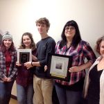 From left are Tidepools Managing Editor Emily Jernigan and co-editors Baylee Bamford, David Jensen, Bridget Eleson and Julie Steiger. (Peninsula College)