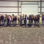 This year&rsquo;s Sequim High School equestrian team members are Faith Haggie, Grace Niemeyer, Emelie Fürste, Amy Tucker, Christina Williams, Miranda Williams, Yana Hoesel, Amanda Murphy, Sydney Balkan, Abi Payseno, Madi Murphy and Lilly Thomas. The girls are show at a training session at Freedom Farm in Port Angeles. (Katie Solomon-Newton)