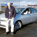 David Shargel of Port Angeles is a volunteer driver with Road To Recovery and takes cancer patients to appointments in his Toyota Prius. He said he does the job because it is good karma and feels good to help those in need. (Chris McDaniel/Peninsula Daily News)
