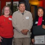 From left, Mary and Rowen Arroyo accept the Collaborator of the Year award on behalf of the Kiwanis Port Townsend. (Deja View Photography)