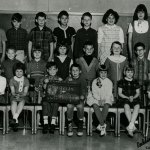 Chimacum School second- and third-graders April 30, 1968. Teacher Josephine Yarr is on the right in the middle row. (Jefferson County Historical Society)