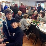 Volunteers Nan Toby, Diego Garcia and Diona Smith helped serve food and provide a welcome atmosphere at the free Thanksgiving meal earlier this year. (East Jefferson Rotary)