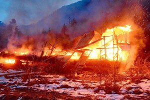 At 4:23 p.m. Wednesday, crews from Clallam Fire District No. 2 responded to a structure fire at 237979 U.S. Highway 101 in the old Clallam Timber log yard, west of Port Angeles (Clallam Fire District No. 2)