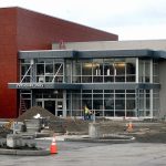 Work continues on Thursday on a medical office building being built by Olympic Medical Center south of the hospital in Port Angeles. (Keith Thorpe/Peninsula Daily News)
