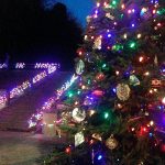 The Port Townsend community and the Haller Fountain stairs shine bright. (CydneyMcFarland/Peninsula Daily News)