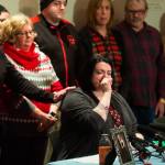 April McClaughry, daughter of Mount Vernon Officer Mike McClaughry, speaks at a news conference at Harborview Medical Center in Seattle on Friday to discuss her father&rsquo;s condition. Mike McClaughry was shot in the head while responding to a call last week. (Ellen M. Banner/The Seattle Times via AP)