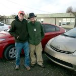 Jim Birdsall and Chester Prudhomme are friends and drivers for the Ecumenical Christian Helping Hands Organization. (Cydney McFarland/Peninsula Daily News)