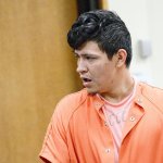 Bruno Castro, 25, charged with arson, appears in Clallam County Superior Court on Thursday. (Jesse Major/Peninsula Daily News)