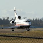 A corporate jet taxis for takeoff at William R. Fairchild International Airport in this 2006 photo. (Keith Thorpe/Peninsula Daily News)