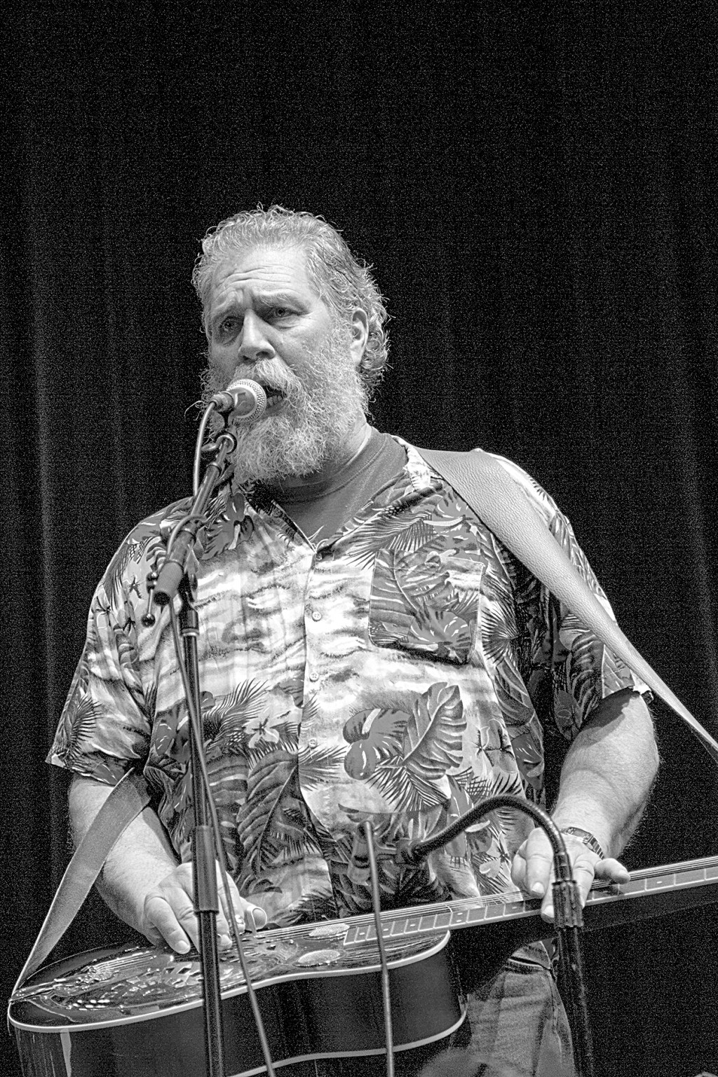 Jerry &ldquo;Hoof&rdquo; Sullivan, dobro player for Loose Gravel, performs during Snowgrass in Port Angeles in 2015.