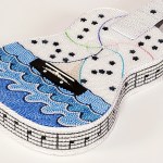 Artist Sherilyn Seyler&rsquo;s Beaded Bay electric guitar won third place during the Favorite Strings vote done at Studio Bob in December. (Juan de Fuca Foundation)