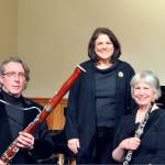 From left are David Krabill on bassoon, Lisa Lanza on piano and Anne Krabill on oboe. The three will perform together at Quimper Unitarian Universalist Fellowship in Port Townsend at 7 p.m. Saturday.