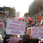 Hundreds turned out for the Womxn&rsquo;s March in Port Townsend on Saturday. (Cydney McFarland/Peninsula Daily News)