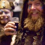 Andy Burkhead of Seattle attends his fifth Port Townsend Strange Brewfest with friends and family, all dressed as Vikings. (Cydney McFarland/Peninsula Daily News)