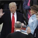 Donald Trump is sworn in as the 45th president of the United States by Chief Justice John Roberts as Melania Trump looks on during the 58th Presidential Inauguration at the U.S. Capitol in Washington. (The Associated Press)