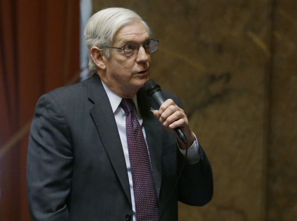 Rep. Bruce Chandler, R-granger, speaks on the state House floor on Monday at the Capitol in Olympia. (Ted S. Warren/The Associated Press)