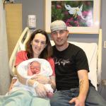 Monica Rice and Jason Rutherford welcomed their son Jason Michael Rutherford Jr. at Olympic Medical Center on Sunday morning. He was the first baby born on the North Olympic Peninsula in 2017. (Dave Logan/for Peninsula Daily News)