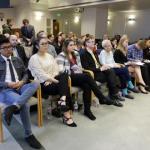 High school student journalists and other supporters sit in the front row of a Senate hearing at the Capitol on Thursday in Olympia. (Ted S. Warren/The Associated Press)