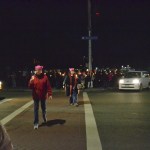 People gather last Saturday at the southeast corner of Washington Street and Sequim Avenue for women&rsquo;s rights. Organizers estimate more than 100 people attended. (Matthew Nash/Olympic Peninsula News Group)