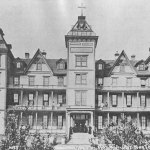 Jefferson County Historical Society                                The front façade of Saint John&rsquo;s Hospital in Port Townsend with the Sisters of Charity of Providence on the front steps.