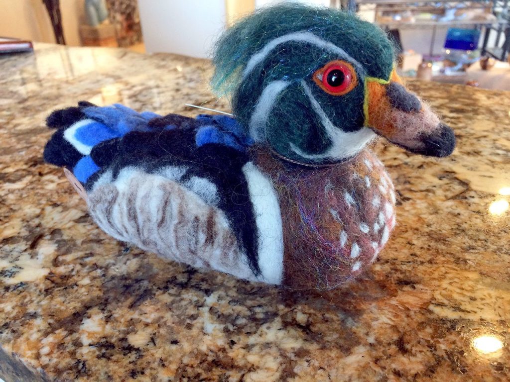 Terri Biondolino&rsquo;s felt animals are featured at the Harbor Art Gallery.