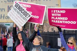 Anti-abortion activists, counter-protesters rally around U.S.