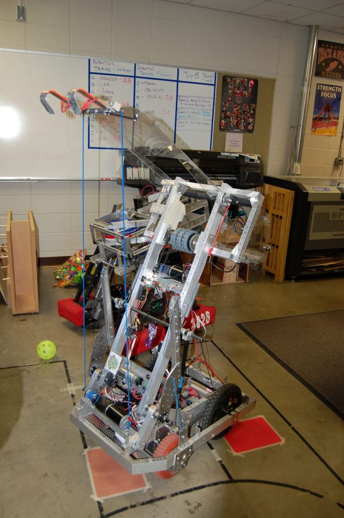 One of the robots the Sequim High School Robotics Club constructed last year to compete in the FIRST Robotics Competition. (Erin Hawkins/Olympic Peninsula News Group)