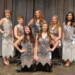Sequim Irrigation Festival candidates are, from back left, Alison Cobb, Aubree Young, Cortney Gosset, Abby Norman, Karla Najera; in front left are Emily Straling and Kyla Armstrong. (Matthew Nash/Olympic Peninsula News Group)