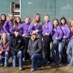 Sequim&rsquo;s high school equestrian team has one more qualifying match to go before the Washington State High School Equestrian Team state finals in April. The team is, in back from left, Yana Hoesel, Lilly Thomas, Emelie Furste, Grace Niemeyer, Madi Murphy, Amanda Murphy, Amy Tucker, Miranda Williams, Sydney Balkan, Abi Payseno and Cristina Williams; and, in front from left, games coach Betina Hoesel, head coach Katie Salmon-Newton and performance coach Kristin Eshom.
