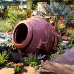 The use of a gigantic terra cotta pot among the large flat boulders as a water feature helped Jefferson Landscaping win this year&rsquo;s prestigious &ldquo;Founders Award&rdquo; at the 29th annual Northwest Flower & Garden Show. (Andrew May/for Peninsula Daily News)