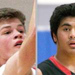 Port Townsend&rsquo;s Berkley Hill, left, and Detrius Kelsall are the co-MVPs for the Olympic 1A boys basketball league.