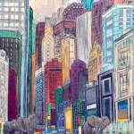 The late Lynn Rupe&rsquo;s painting of elephants in a city&rsquo;s downtown will be shown at Studio Bob.