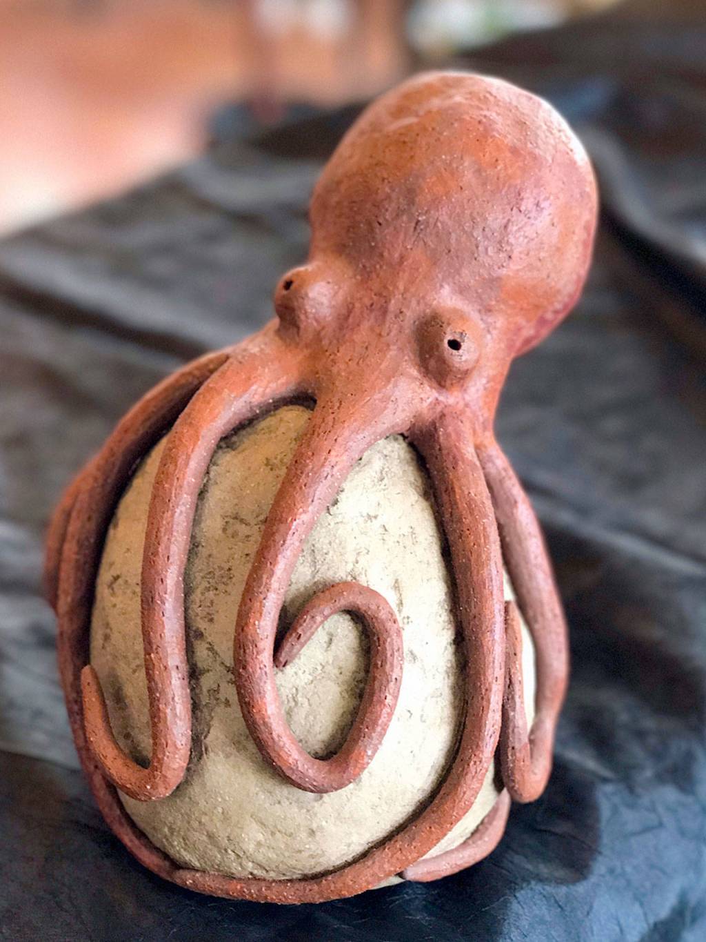 Terri Enck&rsquo;s ceramics depict images of the sea at Harbor Art.