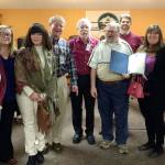 Clallam County commissioners proclaimed March as Developmental Disabilities Awareness Month on March 7. Pictured with the proclamation are, from left, Cindy Sump, parent of a daughter with autism spectrum disorder; Shawnda Hicks, Clallam Mosaic&rsquo;s parent-to-parent coordinator; Kelley Lawrence, Clallam County Health and Human Services developmental disabilities employment coordinator; Randy Johnson, Clallam County commissioner; Timothy Bruce, Clallam County Health and Human Services planner; Patrick McFarland, DDAC member and Special Olympics participant; Mark Ozias, county commissioner; Randi Jones of Pierce Jones & Associates; and Mary Jane Duncan, Clallam Mosaic board member. (Nan Furford)