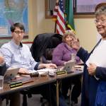 Elaine Grinnell of the Jamestown S&rsquo;Klallam Tribe was one of many area tribal members who came to Monday&rsquo;s Port Townsend School Board meeting to speak in favor of naming the school after Chief Chetzemoka. Ultimately, the board decided to name the school Salish Coast Elementary. (Cydney McFarland/Peninsula Daily News)