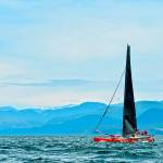 Team MAD Dog sails out of Port Townsend at the beginning of last year&rsquo;s Race to Alaska. Team MAD Dog won the 2016 race. (Northwest Maritime Center)