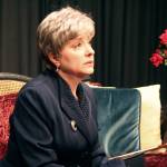 Angela Poynter plays a widow in the Port Angeles Community Players&rsquo; Second Stage production of &ldquo;Three Viewings.&rdquo; (Kate Carter)