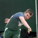 Keith Thorpe/Peninsula Daily News                                Thomas Allen of Port Angeles throws the shot during Thursday&rsquo;s meet at Port Angeles High School.