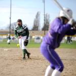 Michael Dashiell/Olympic Peninsula News Group Port Angeles pitcher Nizhoni Wheeler tossed a five-inning no-hitter against rival Sequim, racking up 14 strikeouts as the Roughriders ripped their rivals 13-0.
