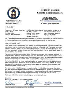 Clallam County sends letter to Department of Natural Resources on timber harvests, marbled murrelet
